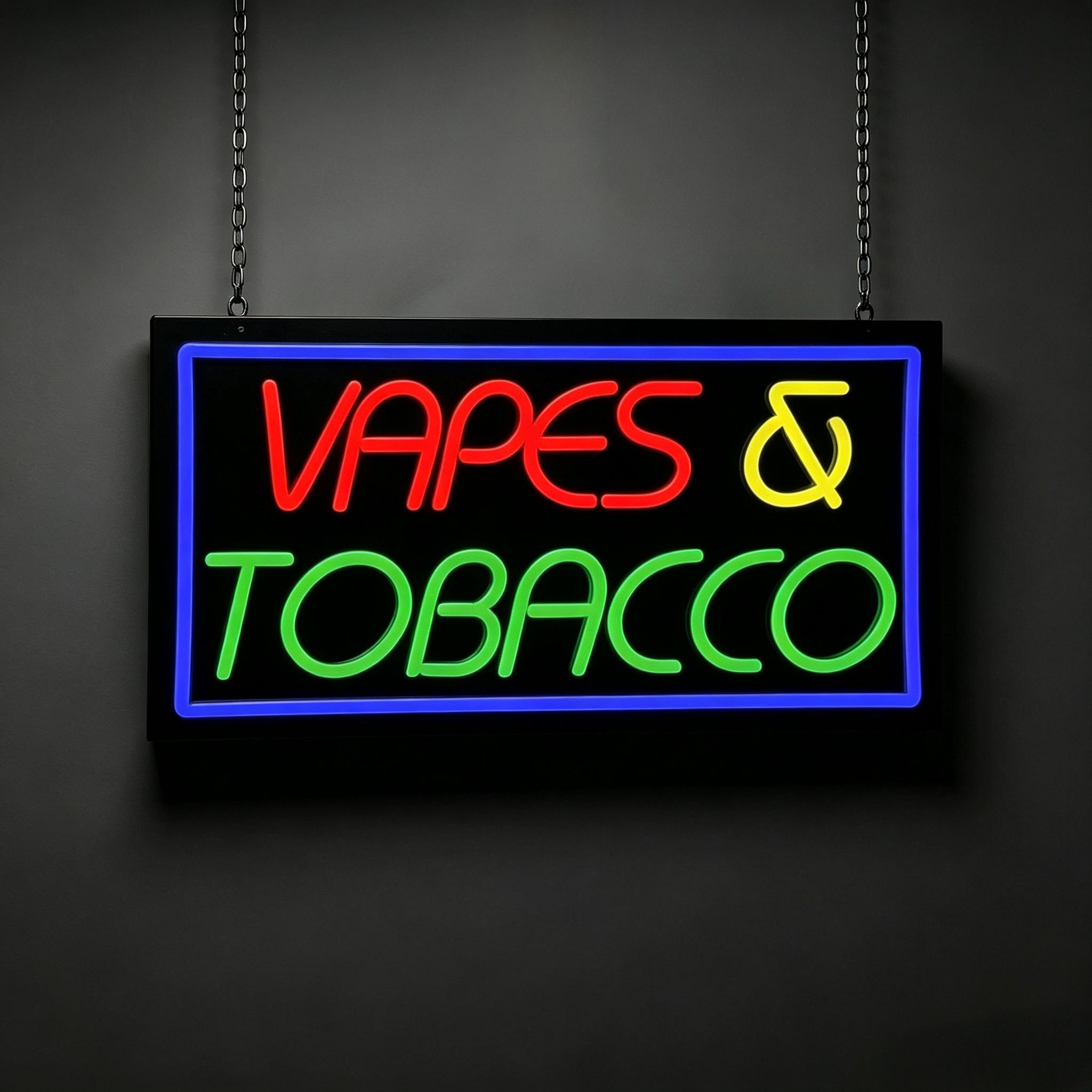 Неоновая вывеска «Табак и вейп – обзор и цена Vaping Store